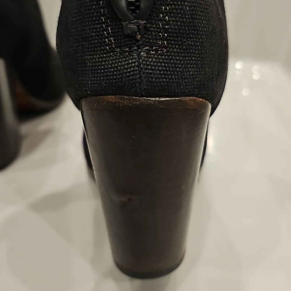 RAG & BONE Black Canvas Ankle Newbury Booties